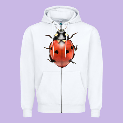 Lady Bug Zipper Hoodie Designed By Lillyallendesigns