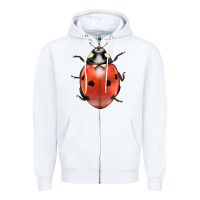 White lady bug Zipper Hoodie - LillyAllenDesigns