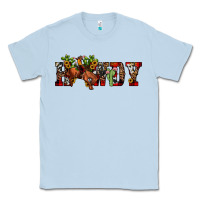 Dusty Blue Christmas Howdy Bronco Rodeo Classic Tee - JahusDesignShop