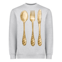 Heather Grey spoon fork knife fa element Heavyweight Sweatshirt - FaDigitalArtStudio