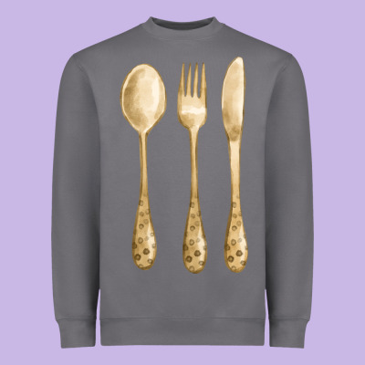 Spoon Fork Knife Fa Element Heavyweight Sweatshirt Designed By Fadigitalartstudio