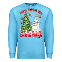 Ocean Blue racn around the christmas tree Premium Sweatshirt - MaliasSmallBusiness