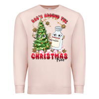 Pale Pink racn around the christmas tree Premium Sweatshirt - MaliasSmallBusiness