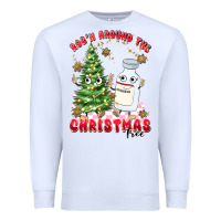 White racn around the christmas tree Premium Sweatshirt - MaliasSmallBusiness