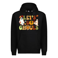 Black halloween lets go ghouls Premium Hoodie - BarkalooDesign
