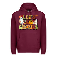 Burgundy halloween lets go ghouls Premium Hoodie - BarkalooDesign
