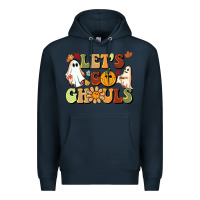 Navy halloween lets go ghouls Premium Hoodie - BarkalooDesign