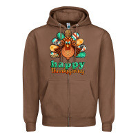 Chestnut happy thanksgiving turkey Zipper Hoodie - Jasminsmagicworld