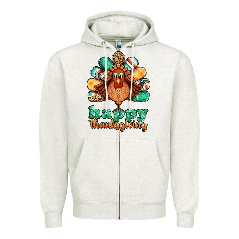 Happy Thanksgiving Turkey Zipper Hoodie by Jasminsmagicworld | Teevron