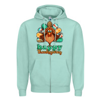 Seafoam happy thanksgiving turkey Zipper Hoodie - Jasminsmagicworld