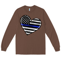 Chestnut american thin blue line flag Long Sleeve Tee - Artiststas