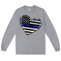 American Thin Blue Line Flag Long Sleeve Tee | Teevron