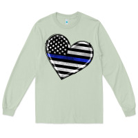Matcha american thin blue line flag Long Sleeve Tee - Artiststas