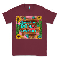 Burgundy raised 90's country guitar cactus sunflower's Classic Tee - Artiststas
