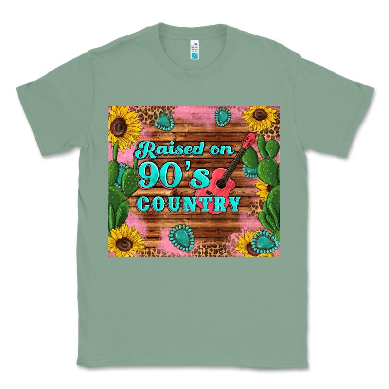 Raised 90's Country Guitar Cactus Sunflower's Classic Tee by Artiststas | Teevron