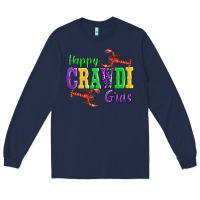 Navy happy mardi gras with lobster Long Sleeve Tee - AdoDesignShop