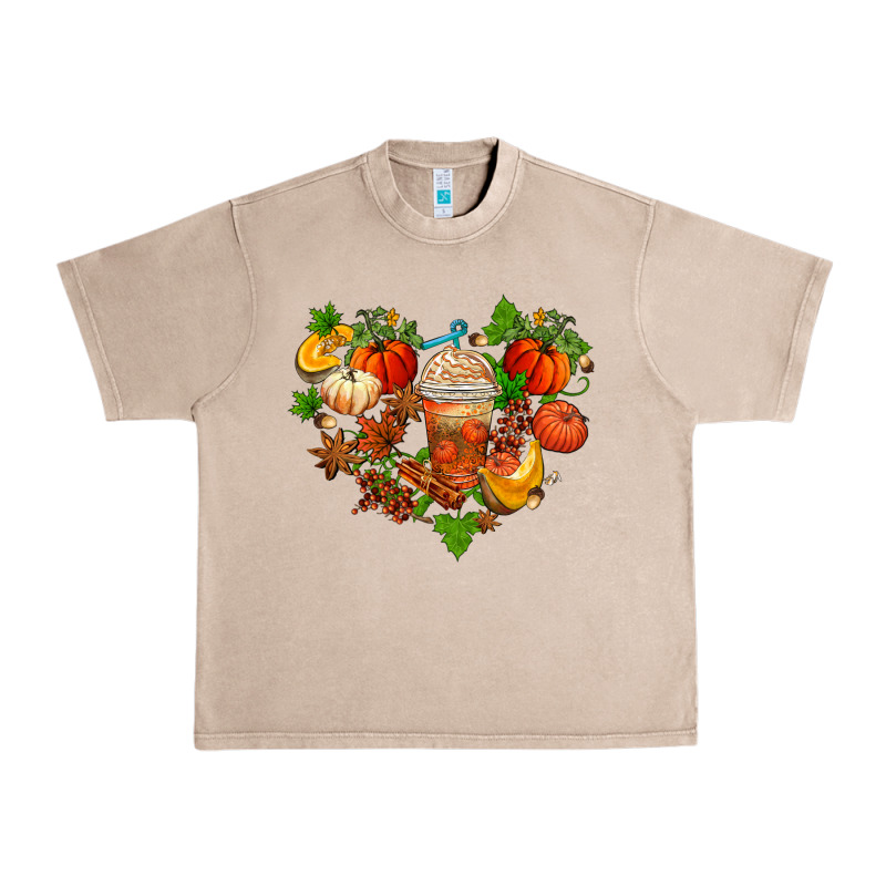 Fall Pumpkin Heart Urban Heavy Tee by AdoDesignShop | Teevron