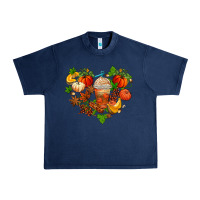 Navy fall pumpkin heart Urban Heavy Tee - AdoDesignShop