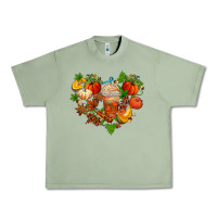Oil Green fall pumpkin heart Urban Heavy Tee - AdoDesignShop