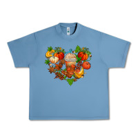 Pebble Blue fall pumpkin heart Urban Heavy Tee - AdoDesignShop