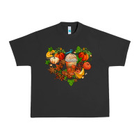 Pigment Black fall pumpkin heart Urban Heavy Tee - AdoDesignShop