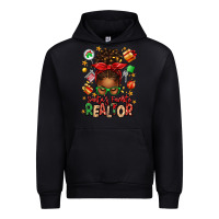 Black santas favorite realtor messy bun Urban Hoodie - texasbilliewilder