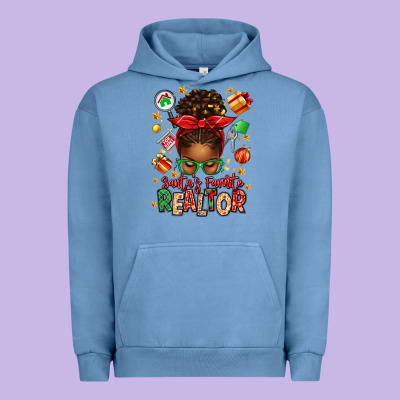 Santas Favorite Realtor Messy Bun Urban Hoodie Designed By Texasbilliewilder