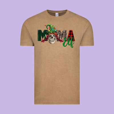Mama Elf Skull Vintage Tee Designed By Fadigitalartstudio