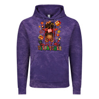 Cloud Purple santa's favorite dispatcher afro messy bun Vintage Hoodie - texasbilliewilder