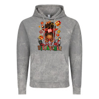 Cloud Rock santa's favorite dispatcher afro messy bun Vintage Hoodie - texasbilliewilder