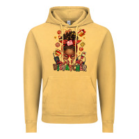 Vintage Mustard santa's favorite dispatcher afro messy bun Vintage Hoodie - texasbilliewilder