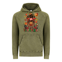 Vintage Olive santa's favorite dispatcher afro messy bun Vintage Hoodie - texasbilliewilder