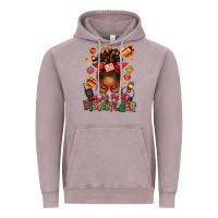 Vintage Zinc santa's favorite dispatcher afro messy bun Vintage Hoodie - texasbilliewilder