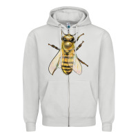 Dove Grey Bee Zipper Hoodie - LillyAllenDesigns