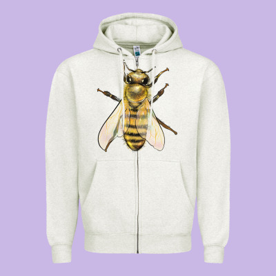 Bee Zipper Hoodie Designed By Lillyallendesigns