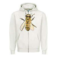 Oatmeal Heather Bee Zipper Hoodie - LillyAllenDesigns