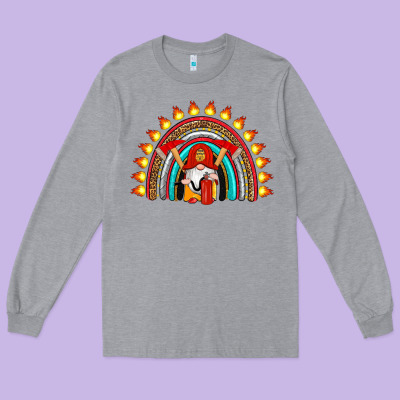Firefighter Gnomes Rainbow Long Sleeve Tee Designed By Artiststas