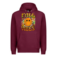 Burgundy fall vibes smiley face Premium Hoodie - BarkalooDesign