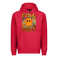Cardinal fall vibes smiley face Premium Hoodie - BarkalooDesign