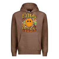 Chestnut fall vibes smiley face Premium Hoodie - BarkalooDesign