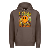 Coffee fall vibes smiley face Premium Hoodie - BarkalooDesign