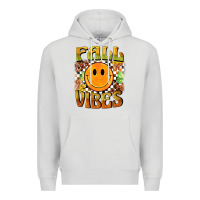 Dove Grey fall vibes smiley face Premium Hoodie - BarkalooDesign