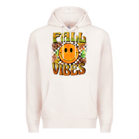 Pale Pink fall vibes smiley face Premium Hoodie - BarkalooDesign