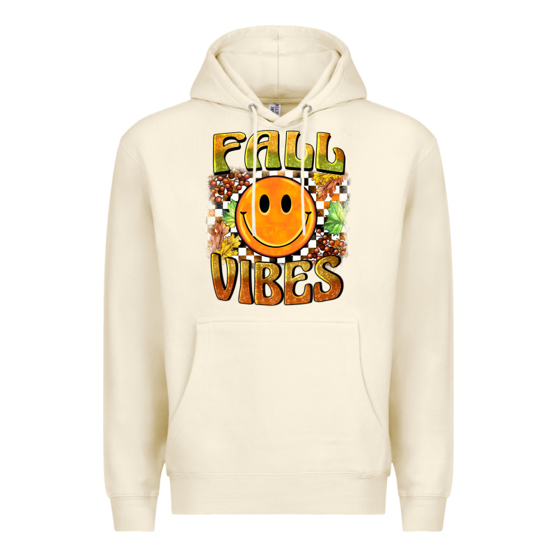 Fall Vibes Smiley Face Premium Hoodie by BarkalooDesign | Teevron