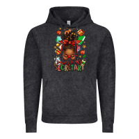 Vintage Black santa's favorite secretary afro messy bun Vintage Hoodie - texasbilliewilder