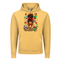 Vintage Mustard santa's favorite secretary afro messy bun Vintage Hoodie - texasbilliewilder