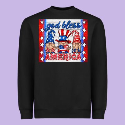 God Bless America Gnomes Heavyweight Sweatshirt Designed By Hra Design Shop