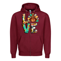 Burgundy love thanksgiving Zipper Hoodie - Jasminsmagicworld