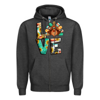 Charcoal Heather love thanksgiving Zipper Hoodie - Jasminsmagicworld