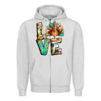 Dove Grey love thanksgiving Zipper Hoodie - Jasminsmagicworld